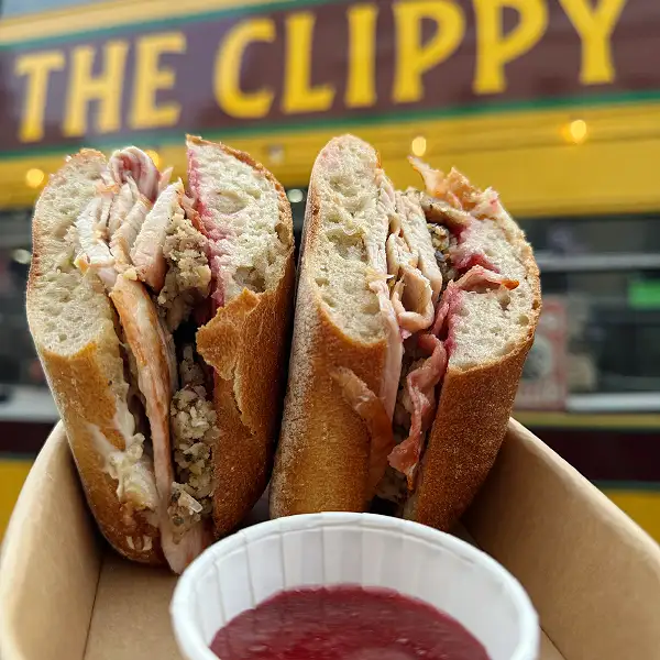 Roast Turkey, Cranberry, Stuffing and Bacon Filled Ciabatta with Garlic Mayo